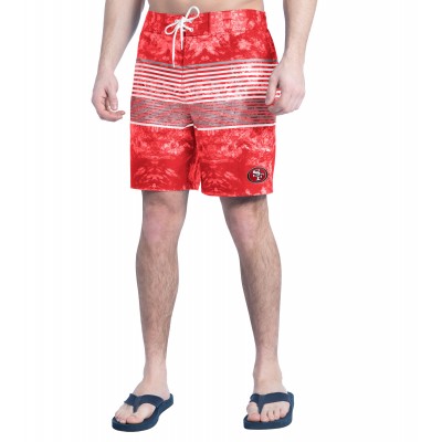 San Francisco 49ers G-III Sports by Carl Banks Scarlet/Gray Horizon Volley Swim Shorts