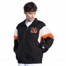 Cincinnati Bengals Starter Black Yard Line Full-Zip Jacket Cincinnati Bengals Starter Black Yard Line Full-Zip Jacket