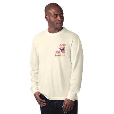 Kansas City Chiefs Margaritaville Cream Its Five OClock Somewhere Long Sleeve T-Shirt