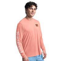 Cincinnati Bengals G-III Sports by Carl Banks Coral Margaritaville Rock Harbor Long Sleeve Rashguard Top