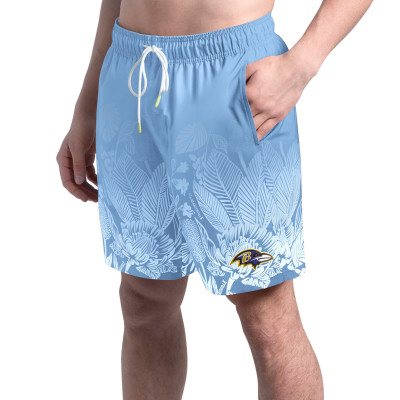 Baltimore Ravens Margaritaville Light Blue Lagoon Fiesta Swim Shorts