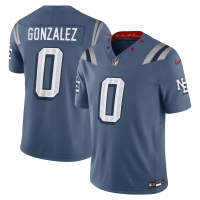 Игровая джерси New England Patriots Christian Gonzalez Nike Storm Blue 2025 Rivalries Collection Limited