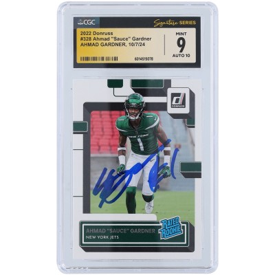 Ahmad Sauce Gardner New York Jets Autographed 2022 Panini Donruss #328 CGC Fanatics Witnessed Authenticated 9/10 Rookie Card