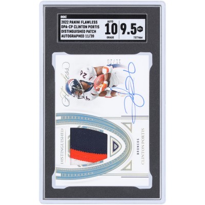 Clinton Portis Denver Broncos Autographed 2022 Panini Flawless 3 Color Relic Distinguished Patch Autograph #DPA-CP #/20 SGC Authenticated 9.5/10 Card