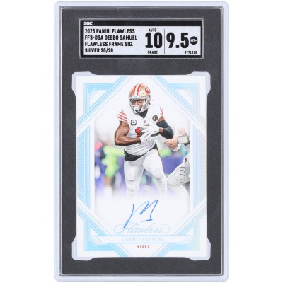 Deebo Samuel Sr San Francisco 49ers Autographed 2023 Panini Flawless Silver Flawless Frame Signature #FFS-DSA #20/20 SGC Authenticated 9.5/10 Card
