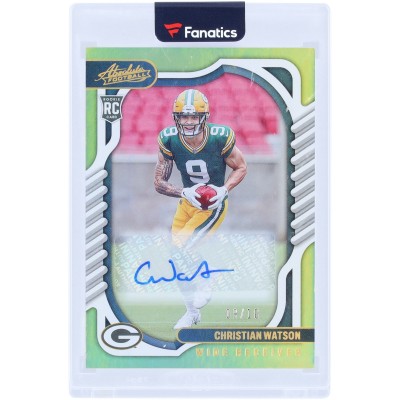 Christian Watson Green Bay Packers Autographed 2022 Panini Absolute Gold Spectrum Autograph #119 #/10 Rookie Card