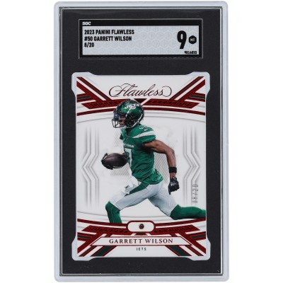 Garrett Wilson New York Jets 2023 Panini Flawless #50 #/20 SGC Authenticated 9 Card