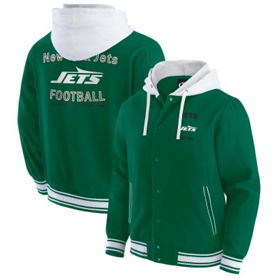 New York Jets Darius Rucker Collection by Fanatics Green Full-Snap Hoodie Jacket