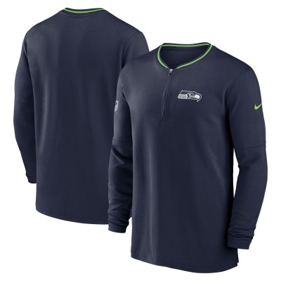 Seattle Seahawks Nike College Navy Coach Half-Zip Sweatshirt