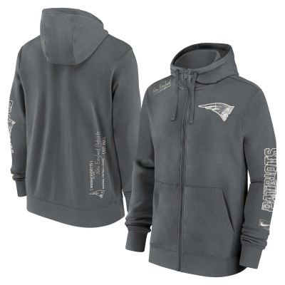 New England Patriots Nike Gray Statement Full-Zip Hoodie