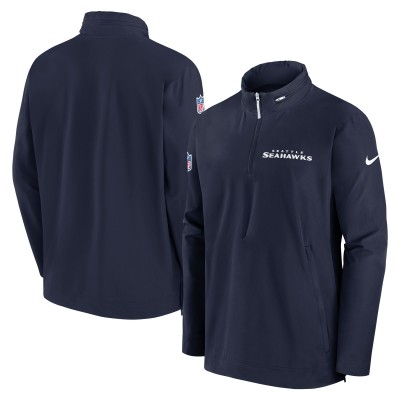 Seattle Seahawks Nike College Navy Coach Half-Zip Jacket