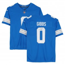 Игровая джерси Jahmyr Gibbs Detroit Lions Fanatics Authentic Autographed Blue Nike Vapor F.U.S.E. Limited