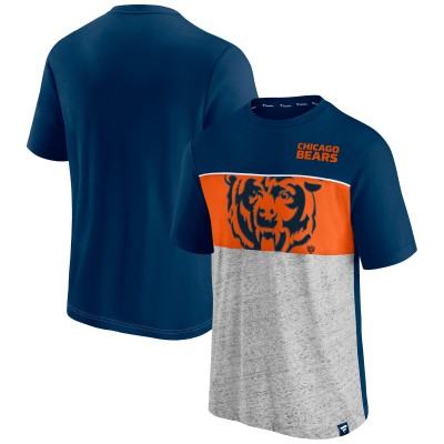 Футболка Chicago Bears Fanatics Navy Color Block Big Lap Tri-Blend