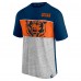 Футболка Chicago Bears Fanatics Navy Color Block Big Lap Tri-Blend
