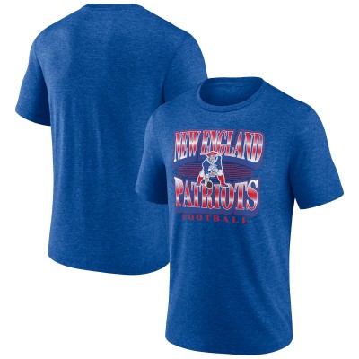 New England Patriots Fanatics Heather Royal Extreme Tackle Tri-Blend T-Shirt