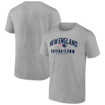 New England Patriots Fanatics Heather Gray Screen Blocking T-Shirt