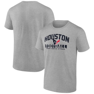 Футболка Houston Texans Fanatics Heather Gray Screen Blocking