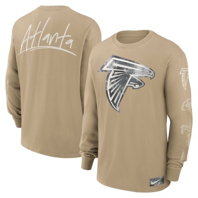 Футболка с длинным рукавом Atlanta Falcons Nike Tan Essential Statement Max90