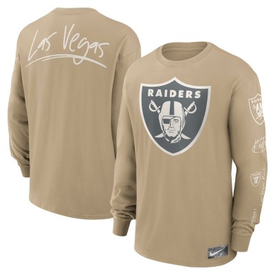 Las Vegas Raiders Nike Tan Essential Statement Max90 Long Sleeve T-Shirt