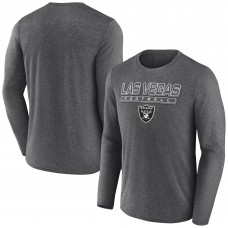 Las Vegas Raiders Fanatics Heather Charcoal Fundamentals Long Sleeve T-Shirt