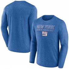 New York Giants Fanatics Heather Royal Fundamentals Long Sleeve T-Shirt