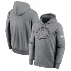 Толстовка New Orleans Saints Nike Heather Gray Performance Fleece
