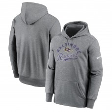 Толстовка Baltimore Ravens Nike Heather Gray Performance Fleece
