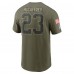 Футболка San Francisco 49ers Christian McCaffrey Nike Olive 2025 Salute to Service