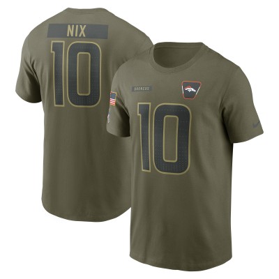 Футболка Denver Broncos Bo Nix Nike Olive 2025 Salute to Service