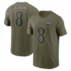 Футболка Baltimore Ravens Lamar Jackson Nike Olive 2025 Salute to Service Футболка Baltimore Ravens Lamar Jackson Nike Olive 2025 Salute to Service
