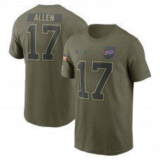 Футболка Buffalo Bills Josh Allen Nike Olive 2025 Salute to Service