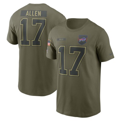Футболка Buffalo Bills Josh Allen Nike Olive 2025 Salute to Service