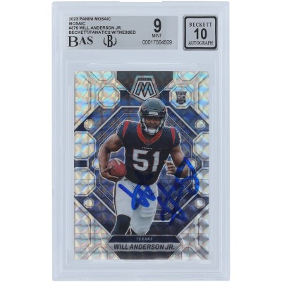 Will Anderson Jr. Houston Texans Autographed 2023 Panini Mosaic Mosaic #376 Beckett Fanatics Witnessed Authenticated 9/10 Rookie Card
