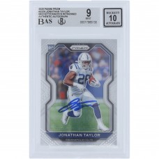 Jonathan Taylor Indianapolis Colts Autographed 2020 Panini Prizm #332 Beckett Fanatics Witnessed Authenticated 9/10 Rookie Card