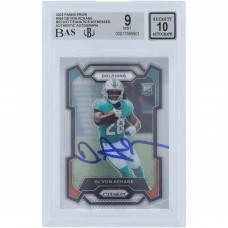 DeVon Achane Miami Dolphins Autographed 2023 Panini Prizm #365 Beckett Fanatics Witnessed Authenticated 9/10 Rookie Card