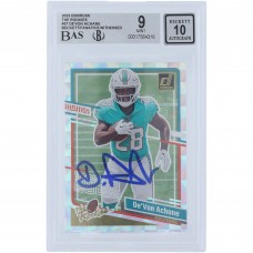 DeVon Achane Miami Dolphins Autographed 2023 Panini Donruss The Rookies #27 Beckett Fanatics Witnessed Authenticated 9/10 Rookie Card