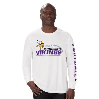 Minnesota Vikings Starter White Half Time Long Sleeve T-Shirt