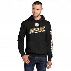 Pittsburgh Steelers Starter Black Wordmark Logo Pullover Hoodie