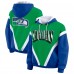 Женская Seattle Seahawks WEAR by Erin Andrews Green/Royal Retro Crinkle Full-Zip Hoodie Windbreaker