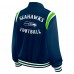 Женская Seattle Seahawks WEAR by Erin Andrews College Navy Varsity Lightweight Full-Snap Jacket