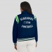 Женская Seattle Seahawks WEAR by Erin Andrews College Navy Varsity Lightweight Full-Snap Jacket