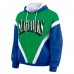 Женская Seattle Seahawks WEAR by Erin Andrews Kelly Green/Royal Plus Size Retro Crinkle Full-Zip Hoodie Windbreaker Jacket