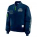  Женская футболка Seattle Seahawks WEAR by Erin Andrews College Navy Patch Full-Zip Bomber Jacket