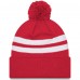 Tampa Bay Buccaneers New Era 2024 NFC South Division Champions Striped Cuffed Knit Hat with Pom - Red