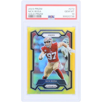 Nick Bosa San Francisco 49ers 2023 Panini Prizm Gold Prizm #272 #4/10 PSA Authenticated 10 Card