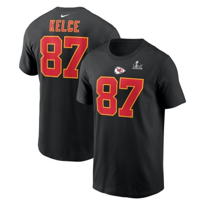 Футболка Travis Kelce Kansas City Chiefs Nike Super Bowl LIX - Black