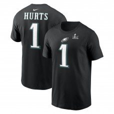 Футболка Jalen Hurts Philadelphia Eagles Nike Super Bowl LIX - Black