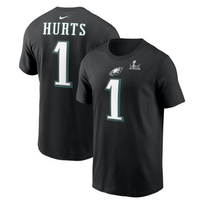 Футболка Jalen Hurts Philadelphia Eagles Nike Super Bowl LIX - Black