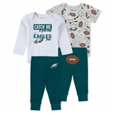Малышам & Newborn Philadelphia Eagles WEAR by Erin Andrews Three-Piece Turn Me Around Bodysuits & Pant Set