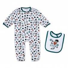 Малышам & Newborn Philadelphia Eagles WEAR by Erin Andrews Holiday Full-Zip Sleeper & Bib Set